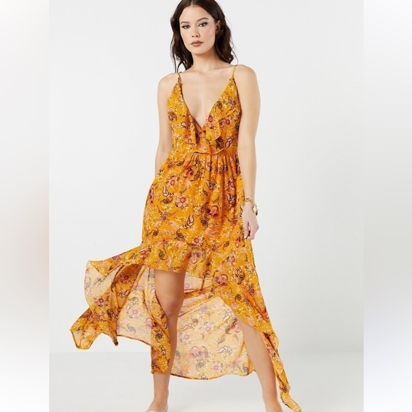Floral Chiffon High Low Maxi Dress I  Parallel - Picture 2 of 2